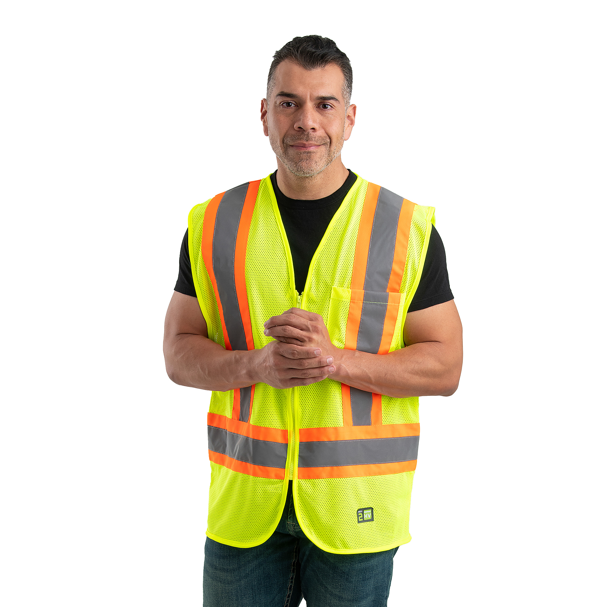 Berne Men's Class 2 High Visibility 2-Tone Safety Vest